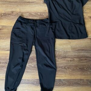 Healing Hands Black Scrub Set